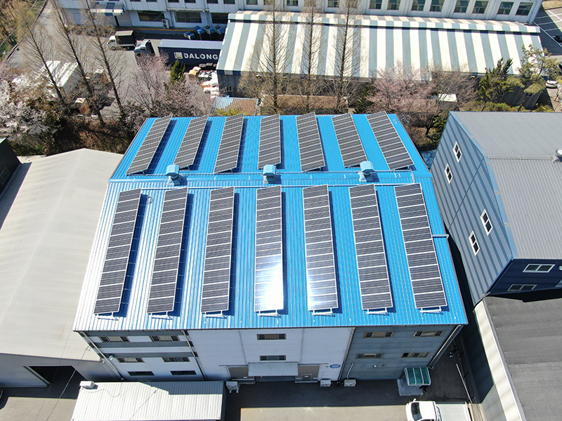 韓国金属屋根太陽エネルギープロジェクト 56kw